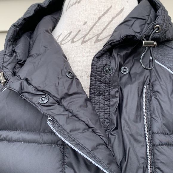 Michael MICHAEL KORS Mixed Media Quilted Jersey Knit Jacket - Black/Gray - Picture 12 of 16